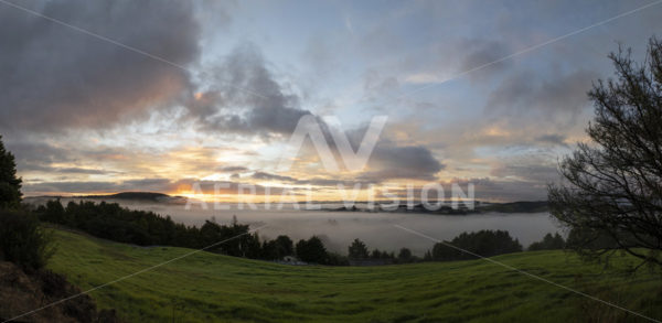 Moerewa Sunrise Panorama - Aerial Vision Stock Imagery