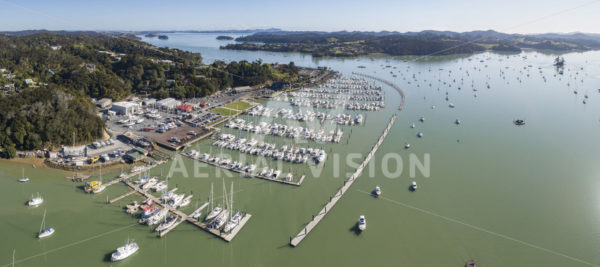 Opua Marina Panorama - Aerial Vision Stock Imagery