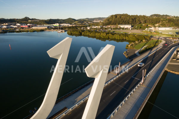 Te Matau o Pohe Bridge Whangarei - Aerial Vision Stock Imagery