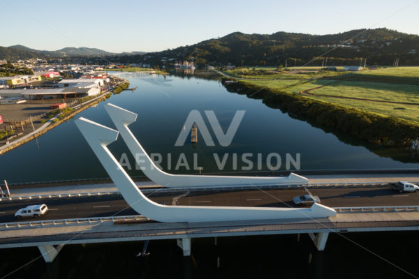 Te Matau o Pohe Bridge Whangarei - Aerial Vision Stock Imagery