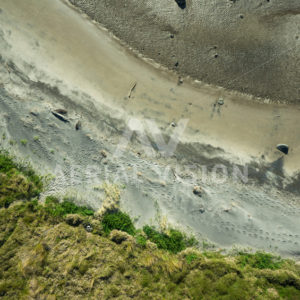Tussock and Sand Top-down - Aerial Vision Stock Imagery