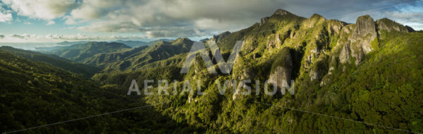 Windy Canyon – Great Barrier Island Panorama - Aerial Vision Stock Imagery
